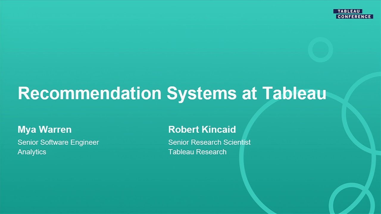 TC19: Recommendation Systems at Tableau